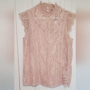 Lacey Pink Sleeveless Top, Cable & Gauge